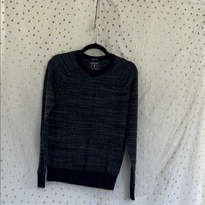 American Eagle Outfitters Men's Navy V-Neck Sweater Navy Blue